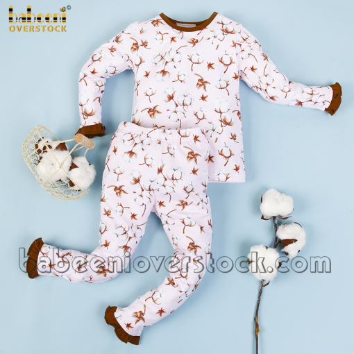 Printed cotton flower girl sleepwear set - BB2296A