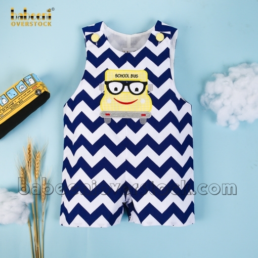 School bus applique boy jon jon - BB696A