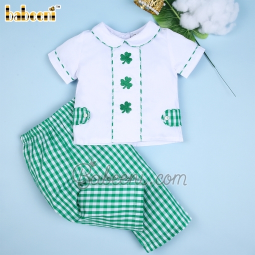 Clover hand embroidery boy set - BB1390D