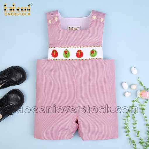 Easter Egg Smocked Shortall For Boy - BB183
