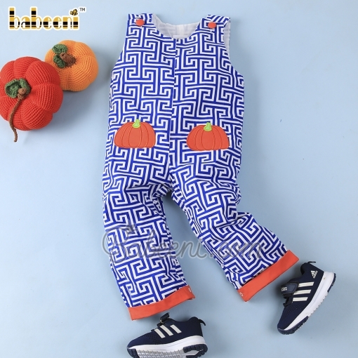 Nice pumpkin applique longalls for boys - BB1062
