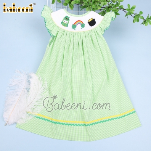 St Patrick hand smocked bishop dress - BB1365