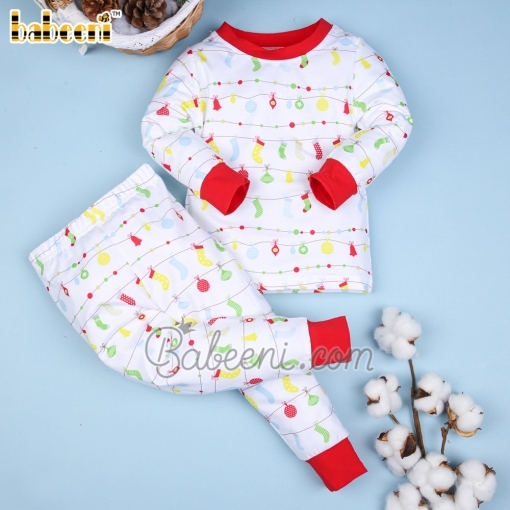 Printed Christmas gift boy sleepwear set - BB2301A