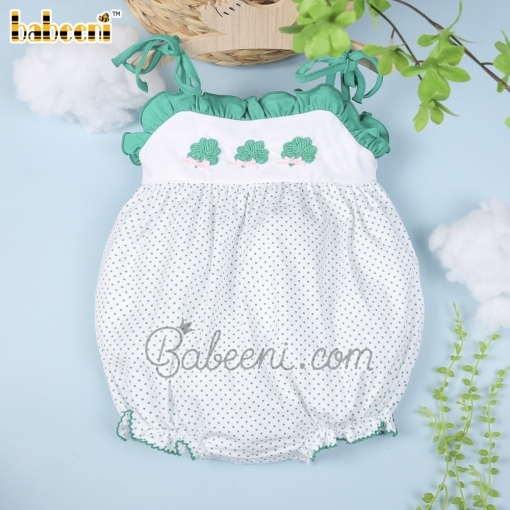 Fancy lucky leaves crochet baby bubble – BB2698