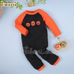 Pumpkin French knot embroidery boy bubble – BB2871 pumpkin-french-knot-embroidery-boy-bubble-–-bb2871
