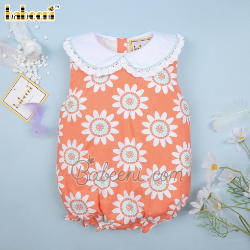 Cute girl bubble coral white collar - BB2275B