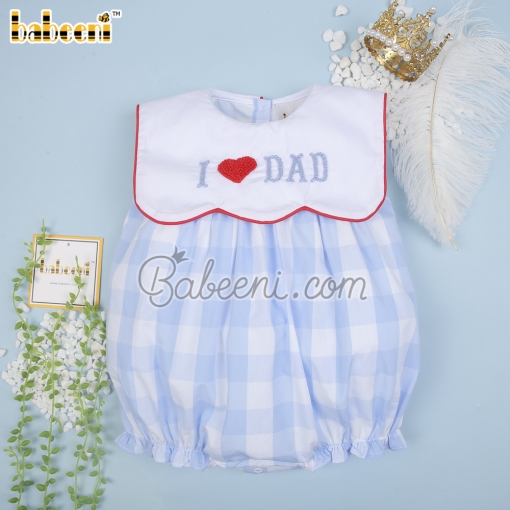 I love Dad embroidery baby scallop bubble – BB3000A