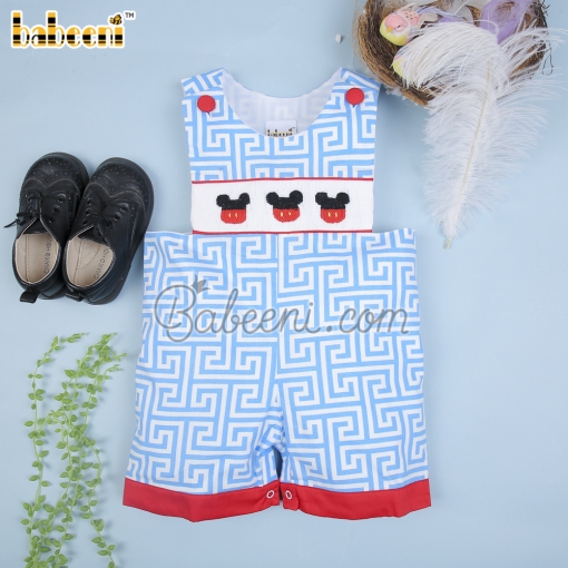 Cute Mickey smocked shortall - BB1199