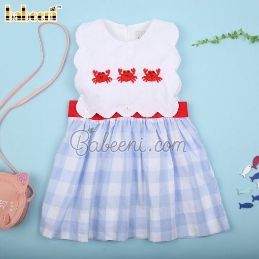 Crab crochet girl baby dress – BB3057A