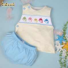 Baby Shark Hand Smocked Set Clothing For Boy – BB3160 baby-shark-hand-smocked-set-clothing-–-bb3160