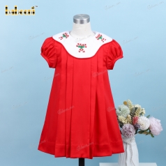 Embroidery Dress In Red And White For Girl - BB3201 embroidery-dress-in-red-and-white-for-girl---bb3201