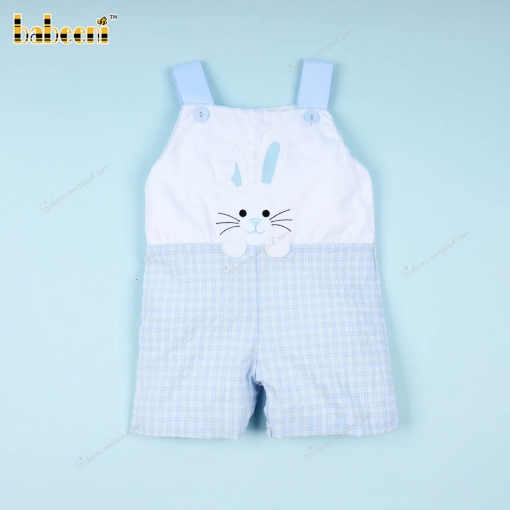 Applique Shortall Blue Easter Bunny For Boy - BB3285A