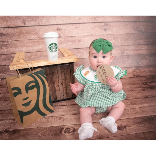 Logo Smocked Dress In Green For Girl 
